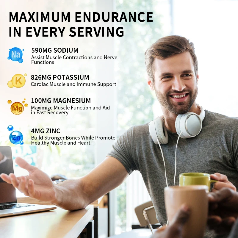 Hydrate Electrolytes Supplement Sugar-Free Vitamins Minerals Boost Energy Endurance Support Muscle Recovery energy booster
