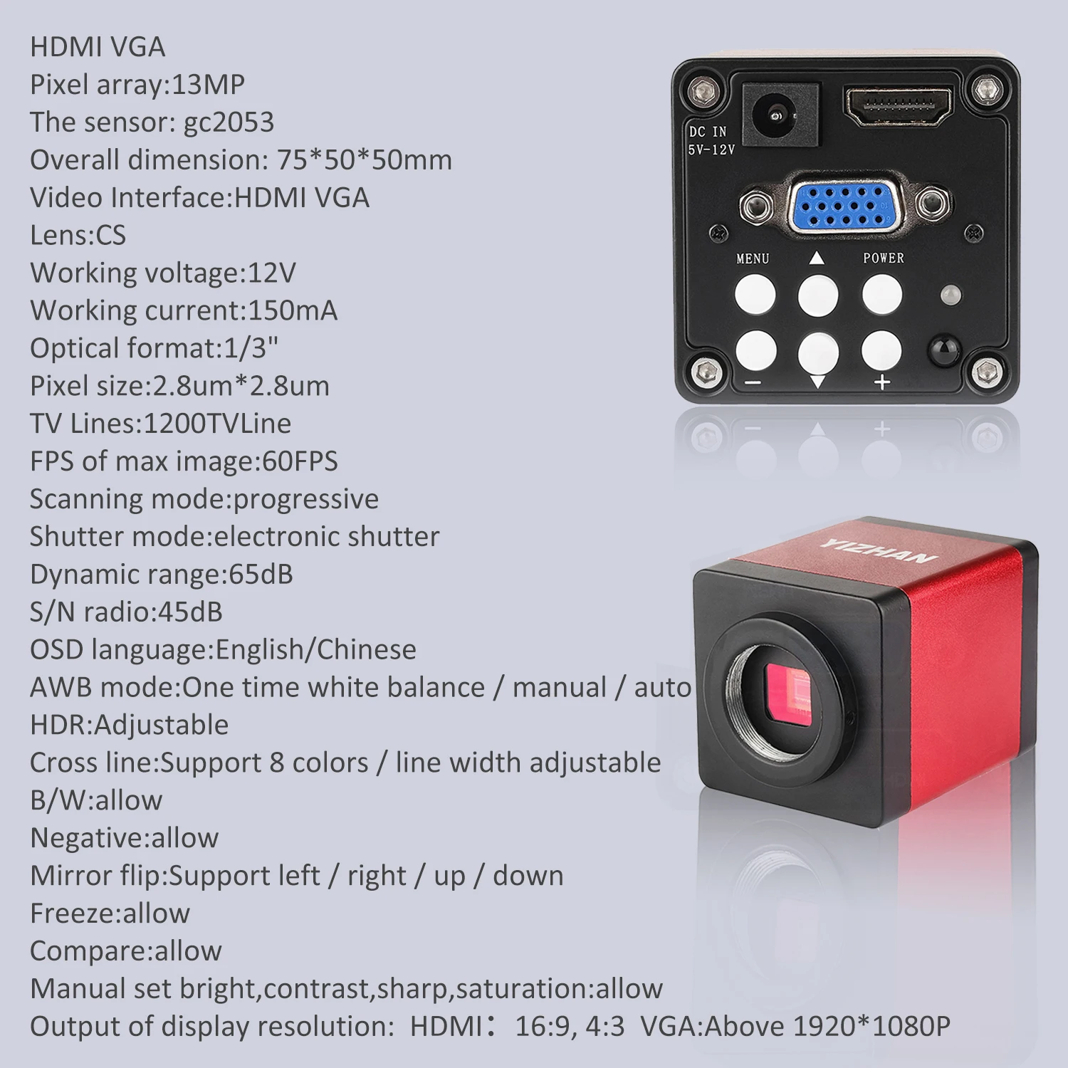 Digital Microscope 100cm Working Distance HDMI VGA 1080P Video Microscopio LED Lights 10~150X Magnifier For Soldering Repair PCB 4