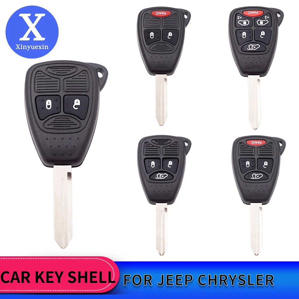 Xinyuexin Car Key Shell Per Chrysler Pacifico Aspen 300 Dodge Caravan Jeep Wrangler Jk Commander Grand Cherokee Pulsanti 2/3/5