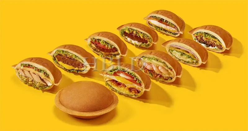 Multi Functional Electric Frisbee Shaped Rotating Burger Maker, Commercial Cream Ice Cream Bread Heating Machine