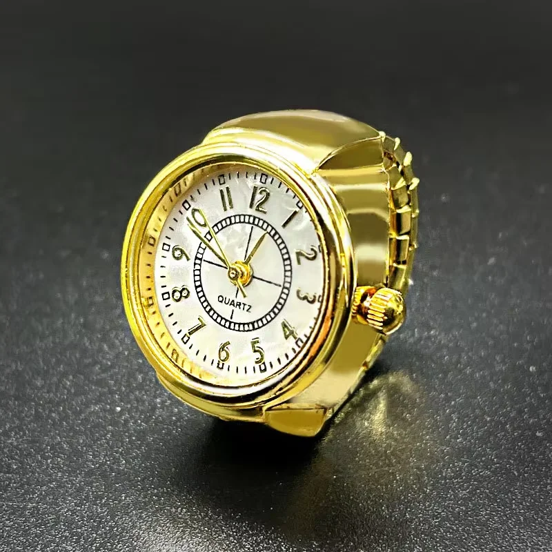 Creative Alloy Shell New Hot Selling Finger Circular Arabic Numeral Scale Dial Couple Men's And Women's Ring Watch