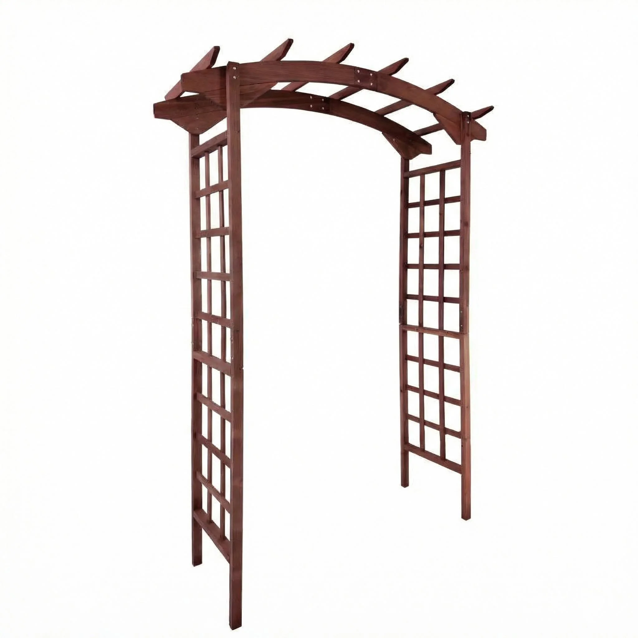 Holz-Gartenbogen mit flacher/bogenförmiger Oberseite, Outdoor-Gartenbogen für Kletterpflanzen, ideal für Hochzeitszeremonien und Partydekoration – Detail 13