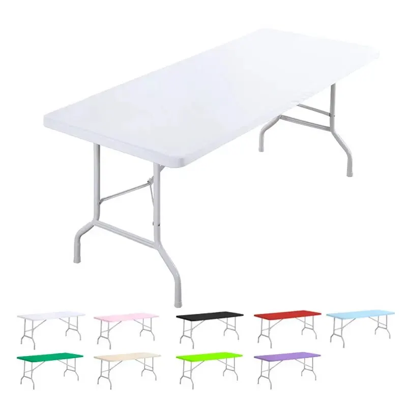 Rectangular Tablecloth 1pc Washable for Outdoor Parties Camping Foldable Elastic Fitted 4ft/6ft Fabric