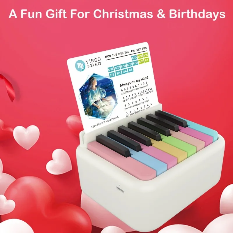 Portable Mini Electronic Keyboard Piano Calendar Music Sheets Toy Boy Girl Mini Electronic Piano with Calendar Cards