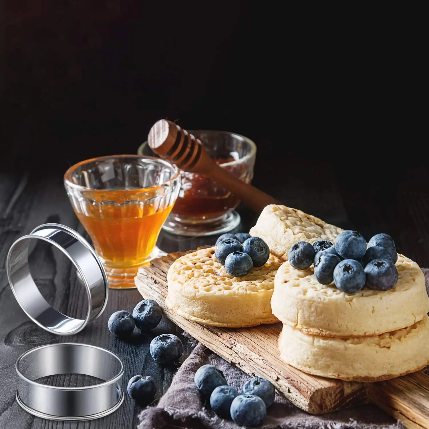 Muffin Tart Rings 6 Pcs Double Rolled Stainless Steel Rings