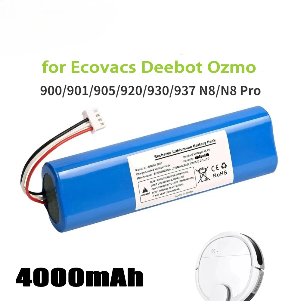 Batteria Sostitutiva For Aspirapolvere Robot 14,4 V 2600 MAh. Compatibile Con Ecovacs Deebot Ozmo. Batteria Agli Ioni Di Litio 920.930.901.905.937.900 (Color : 2600mAh