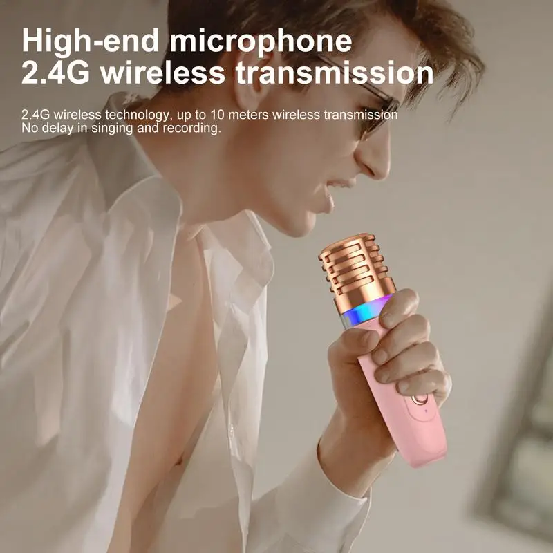 Boy Karaoke Machine Small Karaoke Singing System Portable Outdoor Speaker Singing System With 2 Wireless