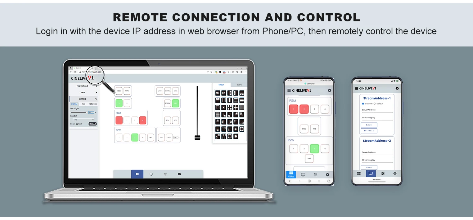 Cinetreak Cinelive V1 4-CH HDMI Video Mixer Switcher FHD compatible for Live Str