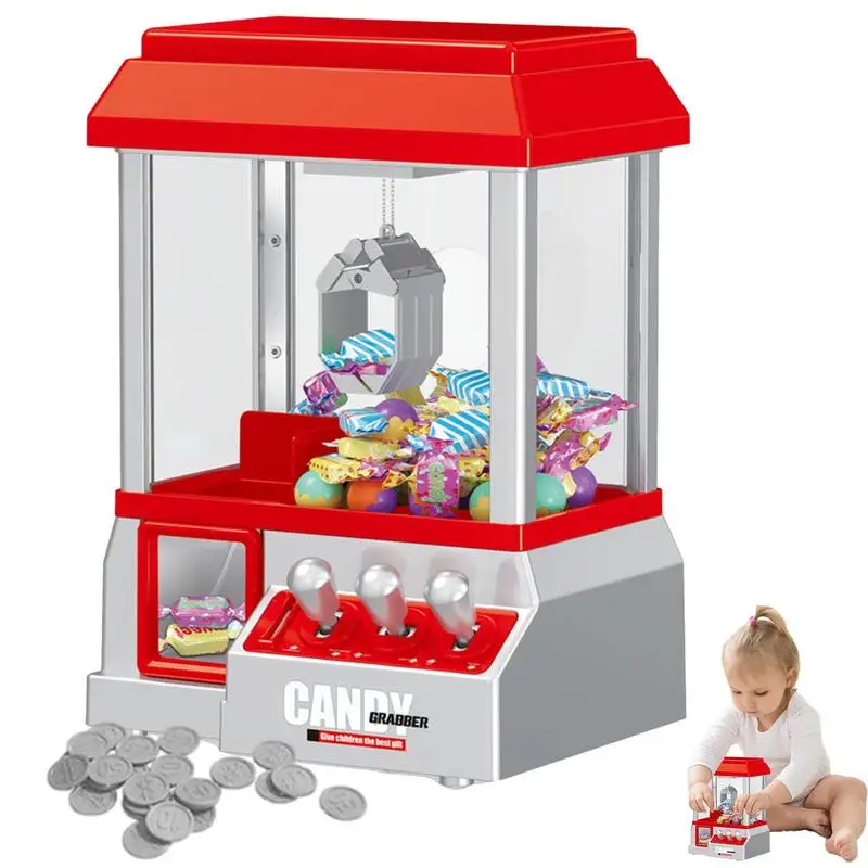Mini Claw Machine Arcade Mini Toy Grabber Machine For Kids Candy Machine And 24 Game Coins Birthday Gift Game Candy Toys 2