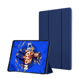 Magnetic Trifold Stand Silicone Case Cover for Y700 Gen 5 TB323FU (Dark blue)
