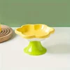 Pet Bowl Ceramic Flower Design Cat Food Bowl High Foot Water Plate Snack Dish with Stand for Neck Protection Drinking Water 3