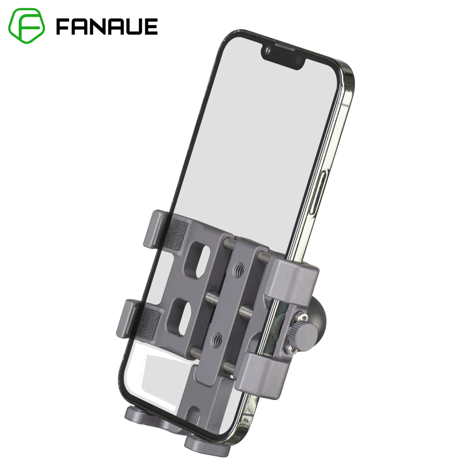 

FANAUE Motorcycle Phone holder with Vibration Dampener Aluminum Alloy Handlebar Cell Clip for ATV/ UTV Bike Bicycle Motorbike