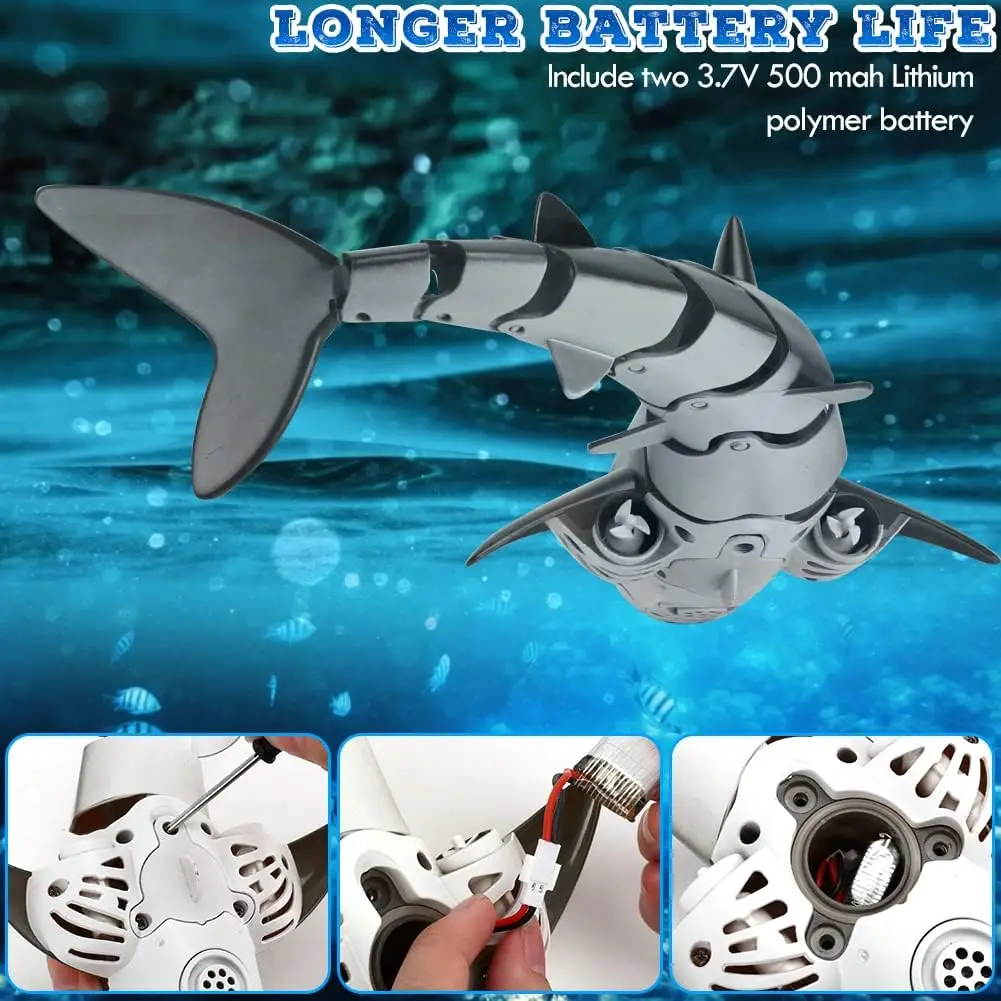 Enhanced Remote Control Shark Boat with Lights and Water Spray Effects - Exciting Electric Toy