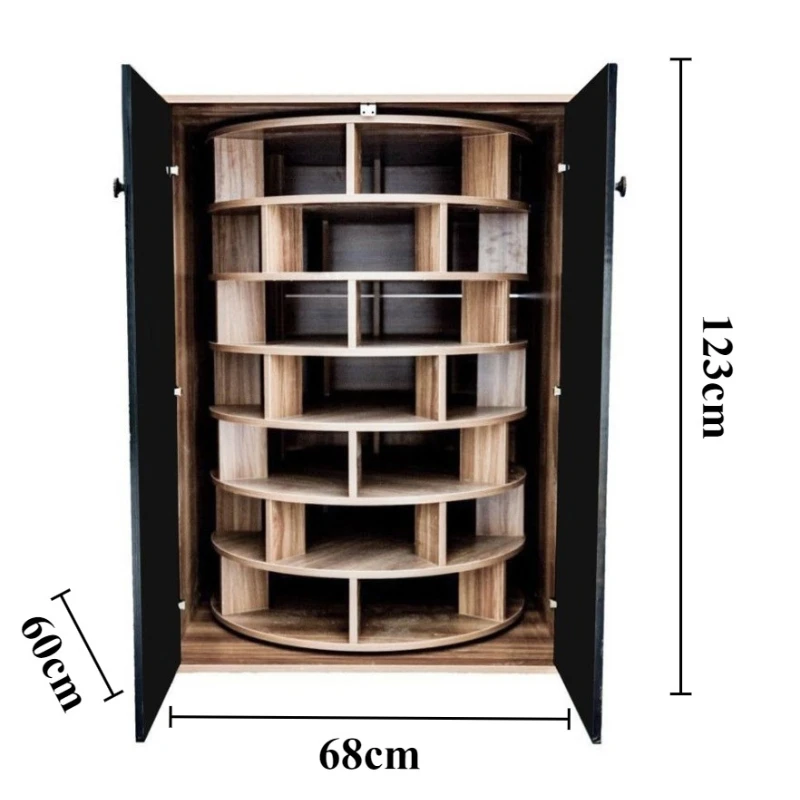 ארון נעליים ביתי מעץ, מארגן נעליים בעל קיבולת גדולה, רב שכבתי, מסתובב, ארונות נעליים לסלון, ריהוט לארגון.
