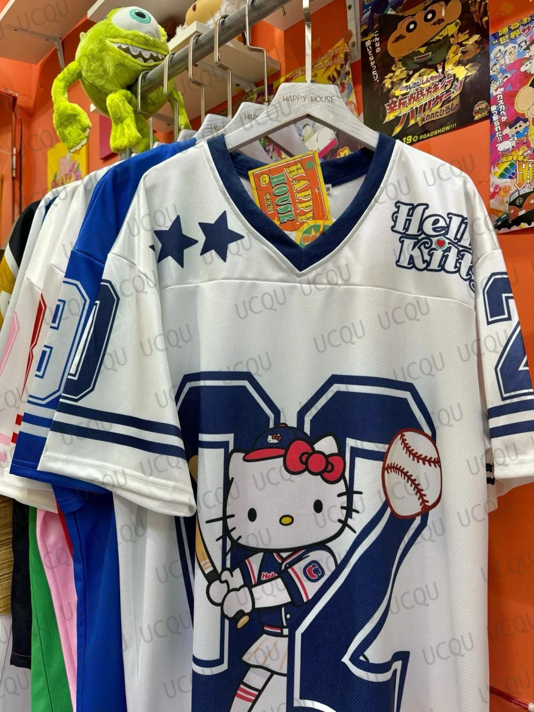 Sanrio Hello Kitty Tshirt Cartoon Sportswear Women Men V-neck