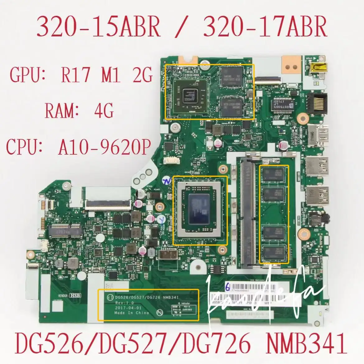 

NMB341 для Lenovo Ideapad 320-15ABR материнская плата для ноутбука CPU:A10-9620P GPU:R17 M1 2G RAM:4G FRU:5B20P15879 5B20P15886 100% ТЕСТ ОК