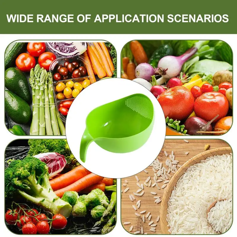 

1PCS Rice Washing Bowl Durable convenient Rice Strainer Bowl Effective household multipurpose Fruit Vegetable Drainer Bowl