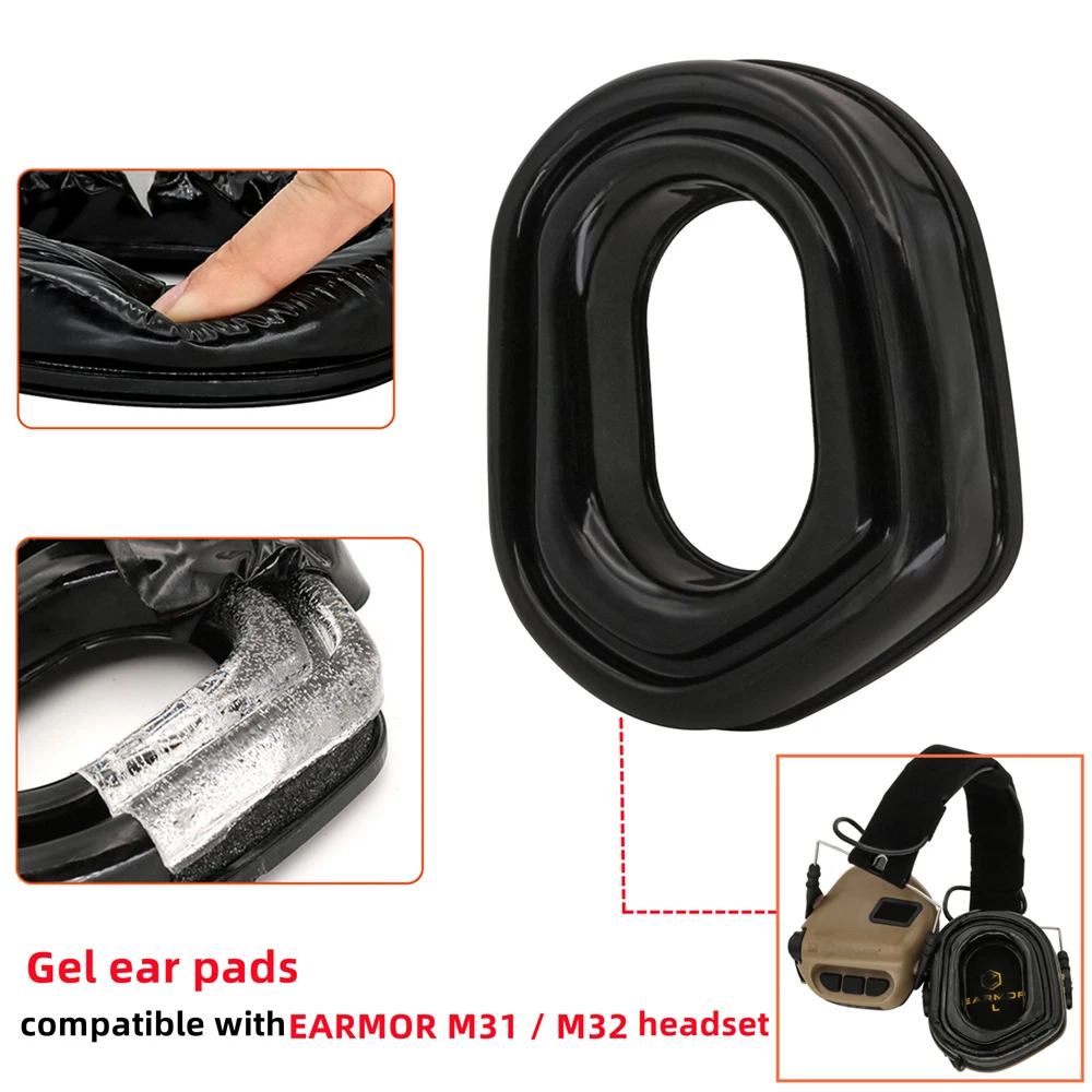 Hearangel Airsoft 헤드셋 젤 이어 패드, EARMOR M31/M32 전술 헤드셋, 군사 소음 방지 슈팅 이어폰 액세서리 
