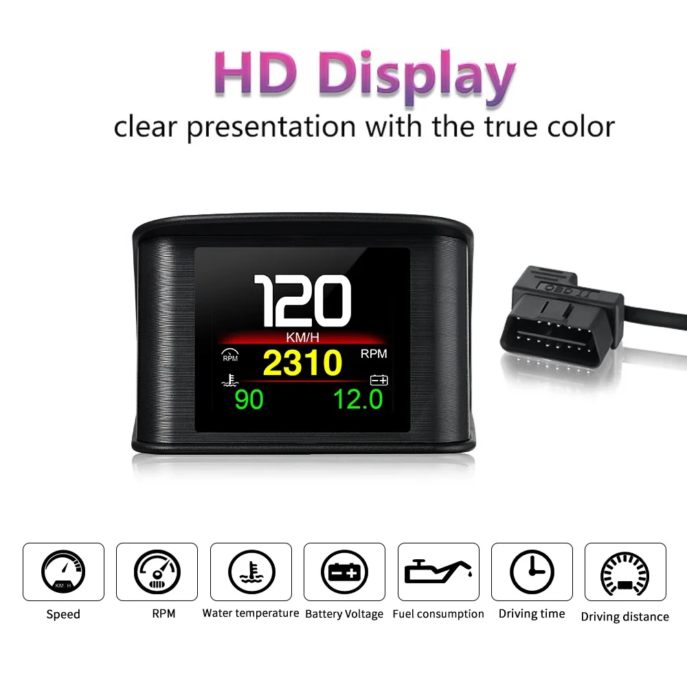 OBD HUD P10 Pro OBD2 Smart Digital Meter Head Up Display Digital Speedometer On