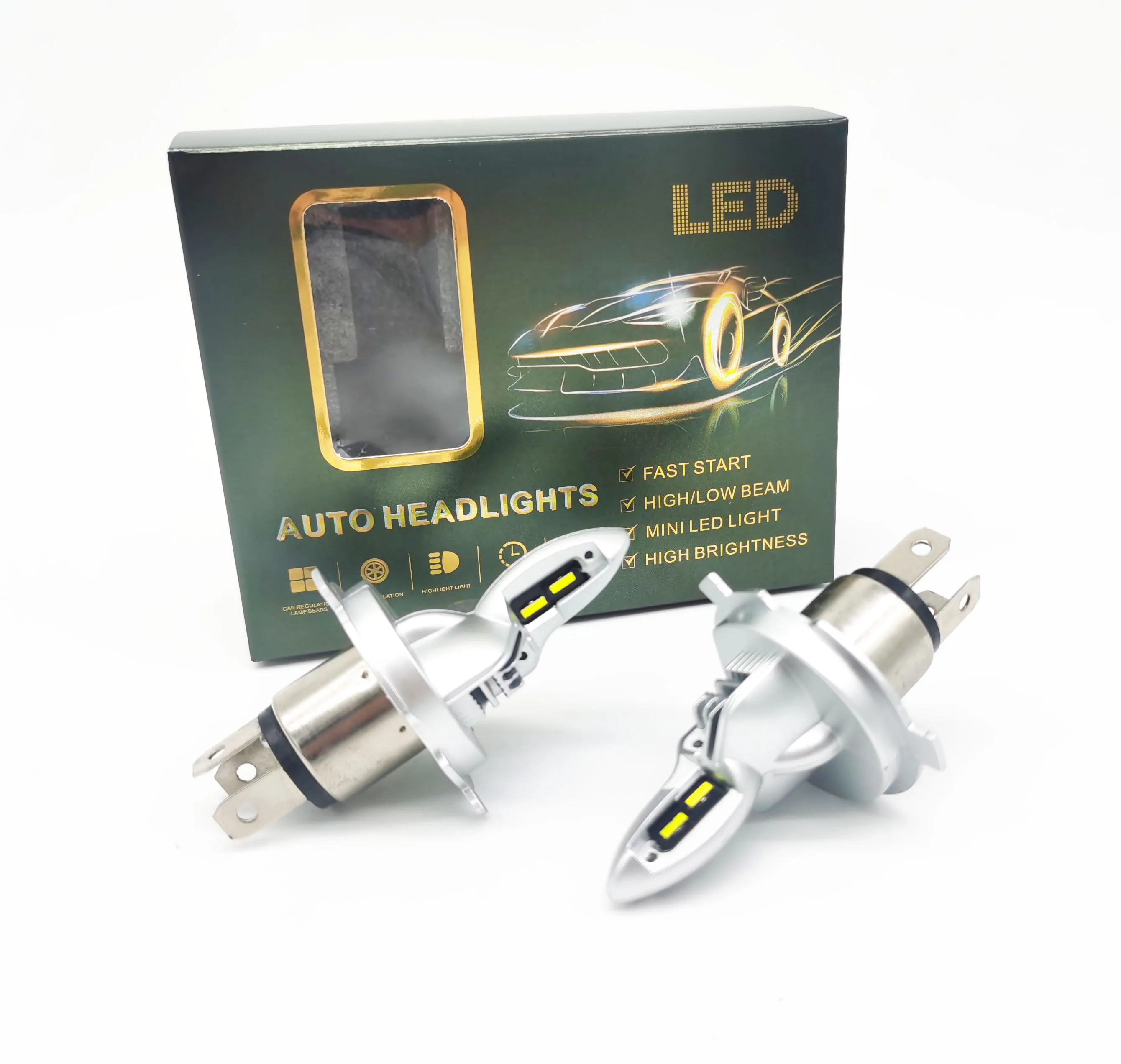 KEPMA A52 2PCS 9003 H4 LED Headlight Bulbs Kit Super White LED Headlight Bulb Conversion Kit Beam 6000K