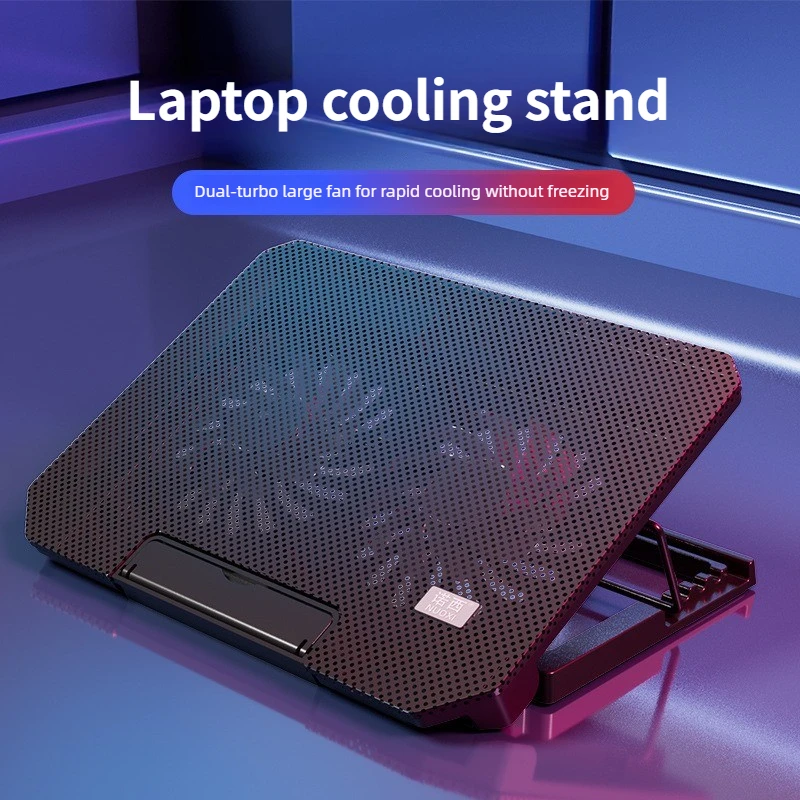 노트북 쿨링 패드, 12-17인치 노트북 쿨러 리프팅 브래킷 접이식 무소음 공냉식 데스크탑 컴퓨터 쿨링 베이스에 적합