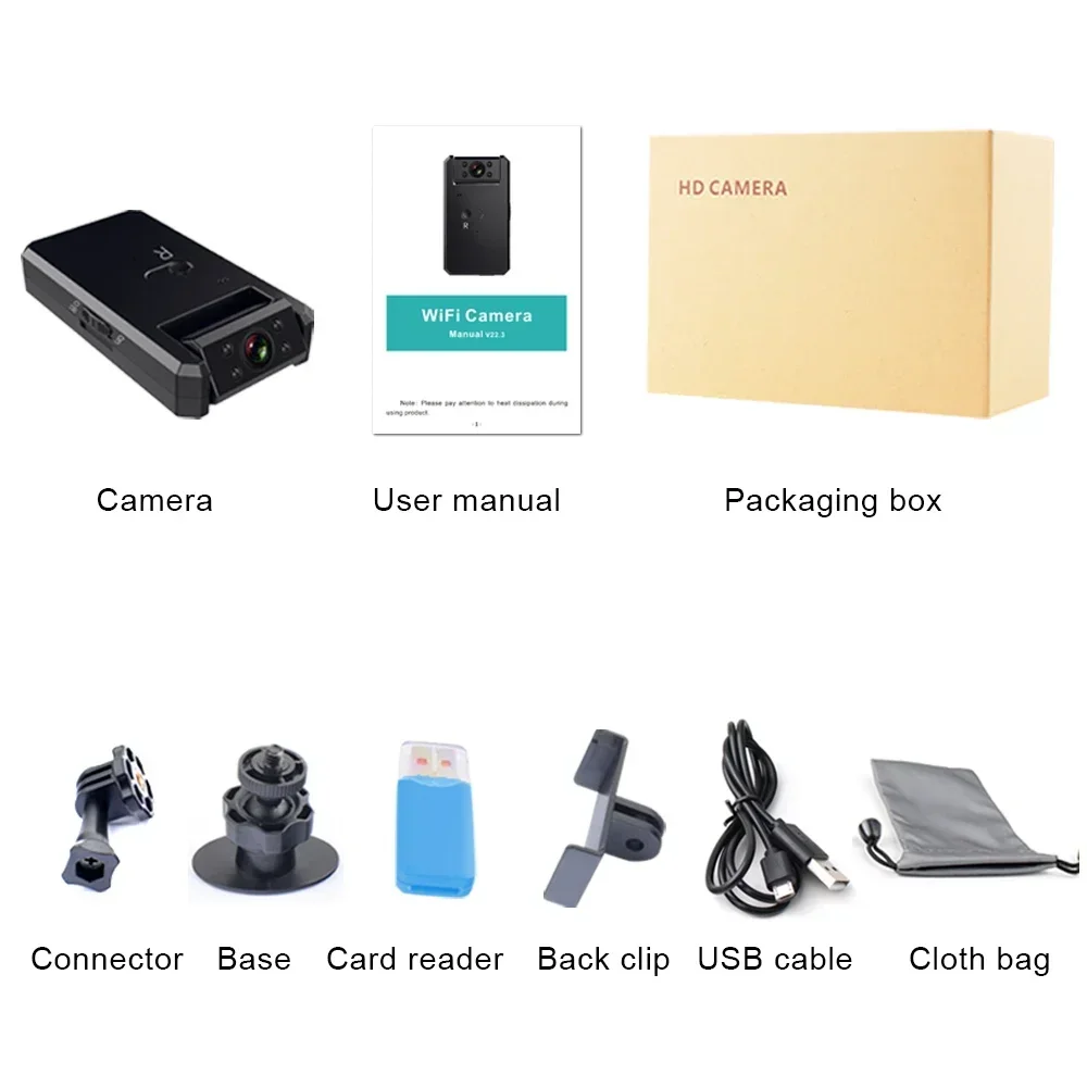 Mini Wifi 1080P HD Camera Motion Detection 180 Degree Wide Angle Night Vision WD6 Micro Camera DV Wireless IP Recorder Small Cam 6