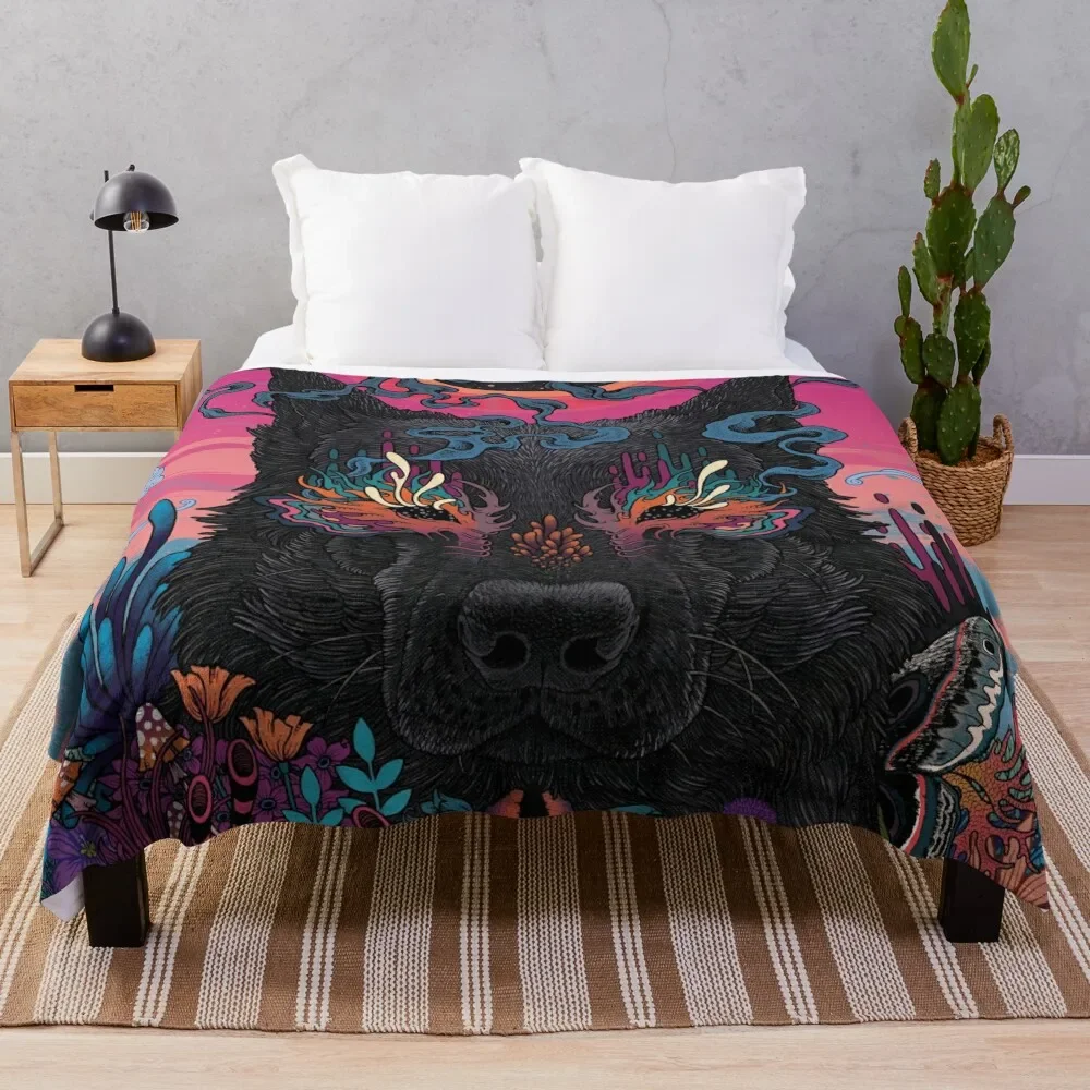 Black Eyed Dog Throw Blanket Thermal Moving Blankets