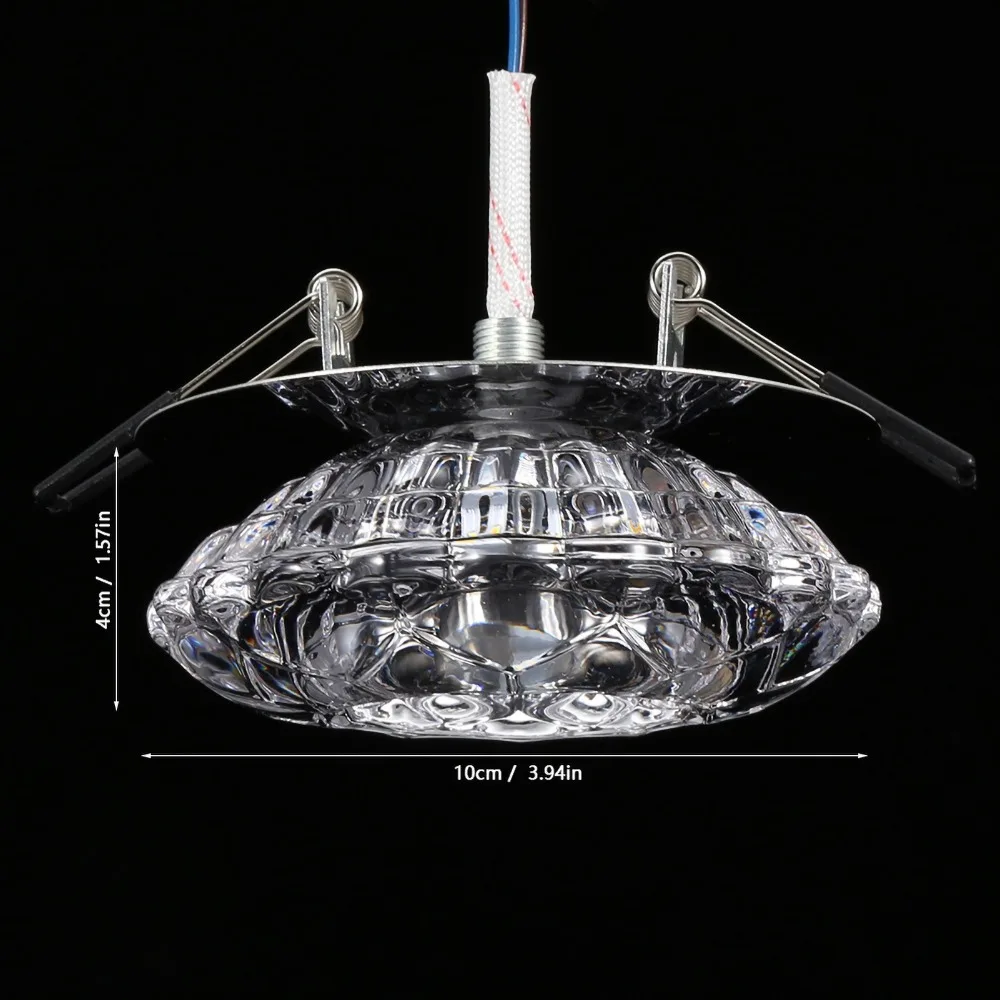 에너지 절약 3W LED 천장등 크리스탈 5-9cm 조리개 매립형 다운라이트 천장 램프 욕실용