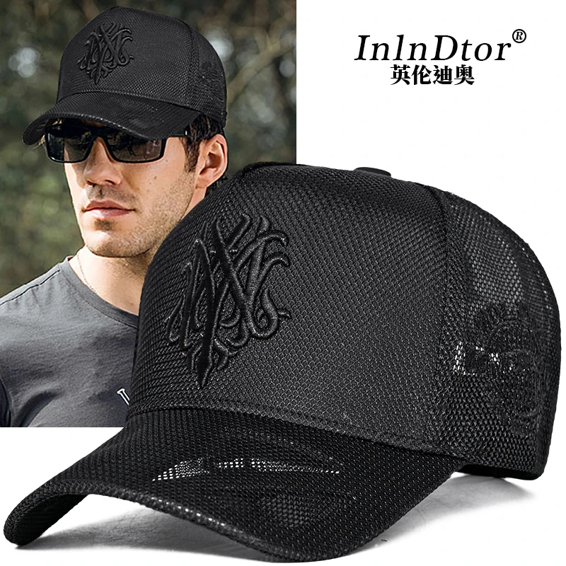 2025 summer mesh breathable high top baseball cap fashion face small big head bib hat casual for men