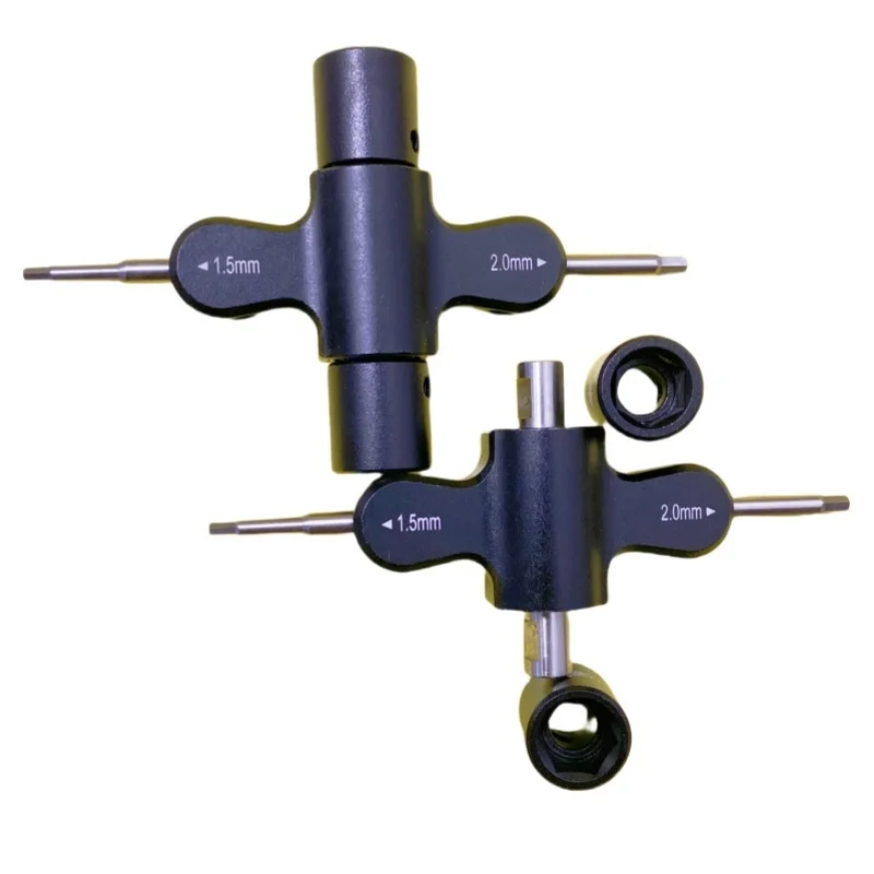 4-in-1 RC Wrench One-Way Bearing M3/M5 Motor Nuts 1.5mm 2mm Hex Screwdriver Quick Release Tool for FPV Racing Drone Repairs DIY 4-in-1 RC Wrench One-Way Bearing M3/M5 Motor Nuts 1.5mm 2mm Hex Screwdriver Quick Release Tool for FPV Racing Drone Repairs DIY