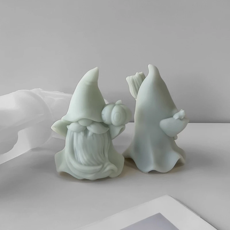 

Faceless Dwarf Gypsum Ornament Mold Halloween Dwarf Aromatherapys Candle Mold 3D Gnome Ornament Epoxy Molds DIY Drop Shipping