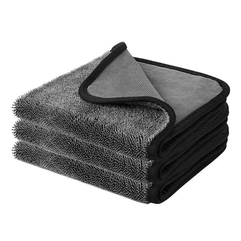 

3Piece Car Drying Towels, Drying Towel Microfibre Cloths, Shiny Bath Fast Dry Cloth Absorbent Shower Cubicles Cloth