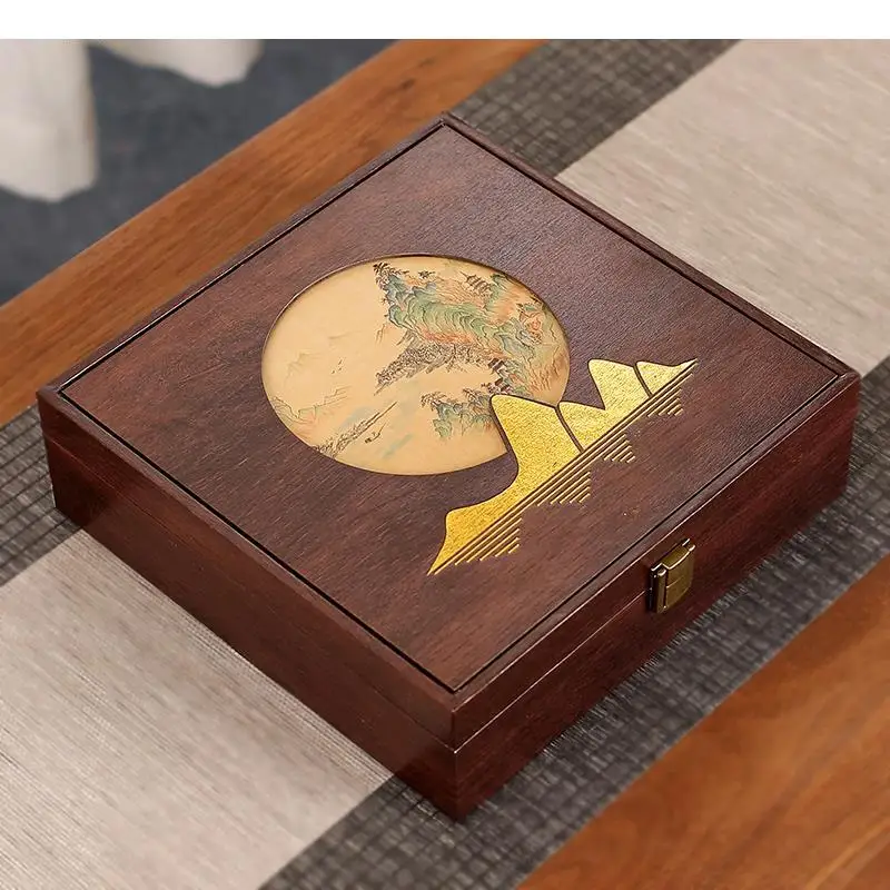 

Flap Wooden Tea Box Square Storage Box Tea Cake Boxes Tea Container Tea Storage Organizer Tea Caddy Tea Tin Teaware Gift Boxes