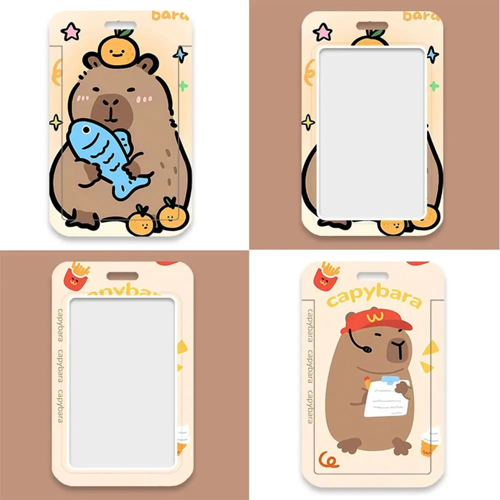 Cute Gift Cartoon Capybara Card Holder Portable Card Storage Cover Korean Case Bus Credit Holder ID Badge