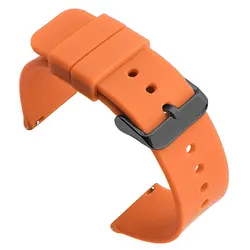 Universal Silicone Rubber Watch Band - Soft, Light, and Versatile Strap - 22mm (Orange - BK)