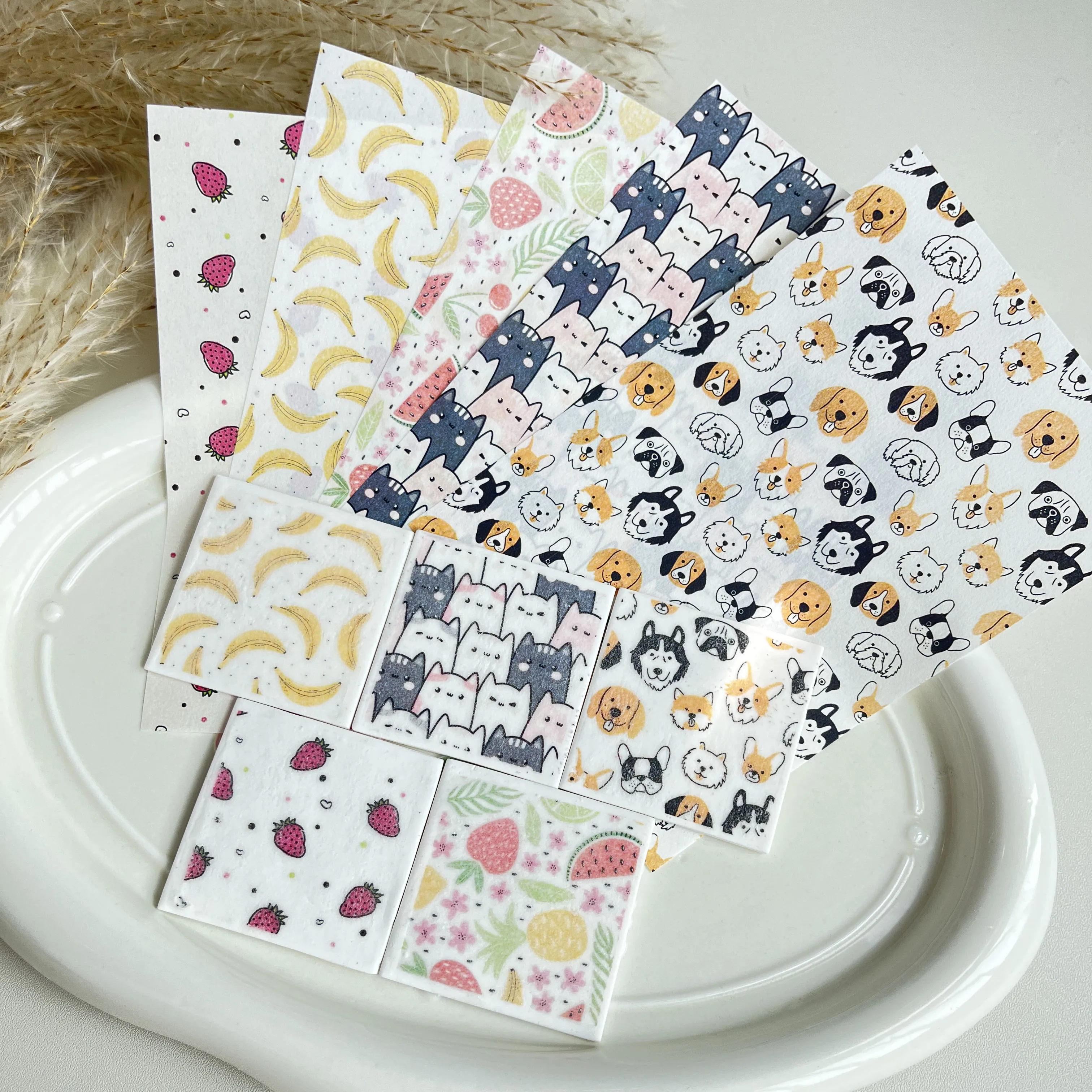 Soft Pottery Special Watercolor Flower Transfer Paper Idyllic DIY Earrings Jewelry Coloring Color Sticker Polymer Clay Tools