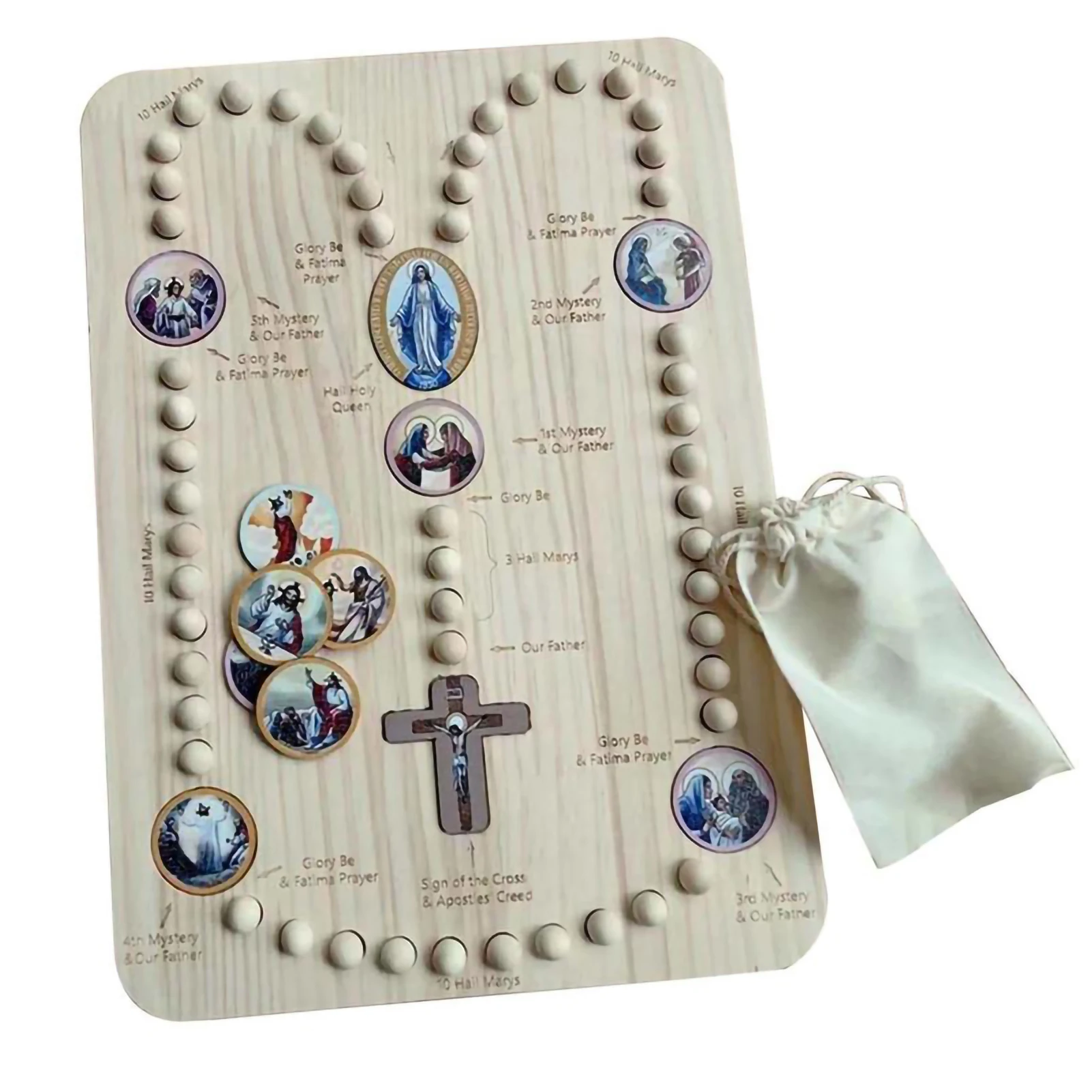 TablerodeRosariodemaderainspiradoenMontessoridivertidoportabrocasredondocuentasde