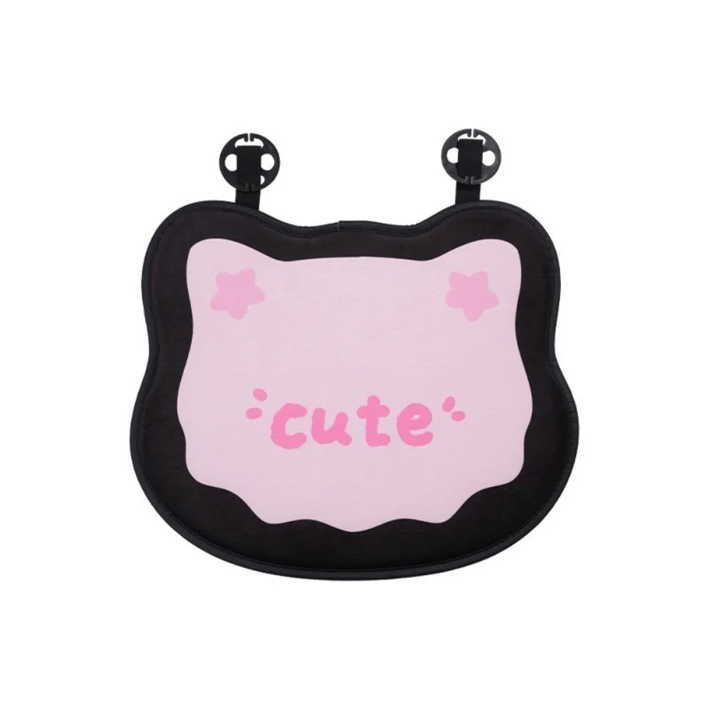 Adorable Cartoon Cat Plush Car Seat Cushion - Breathable, Non-Slip Backrest