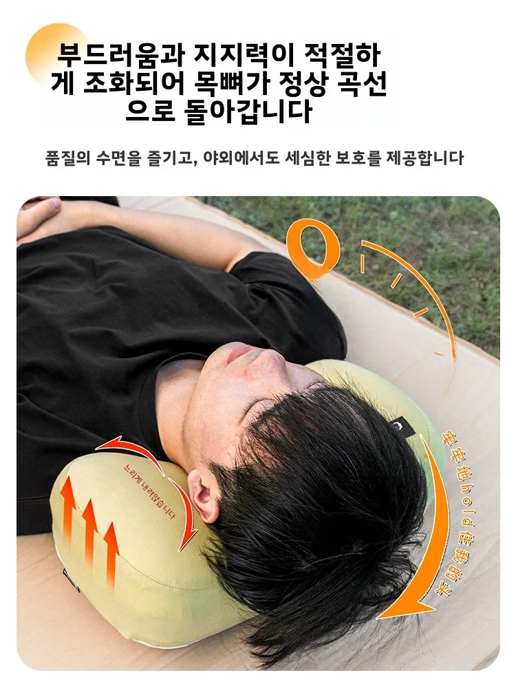 휴대용 메모리폼 목 지지 베개 (캠핑, 야외, 느린 반동 수면 보조) 하이맨 브랜드 편안한 여행용품