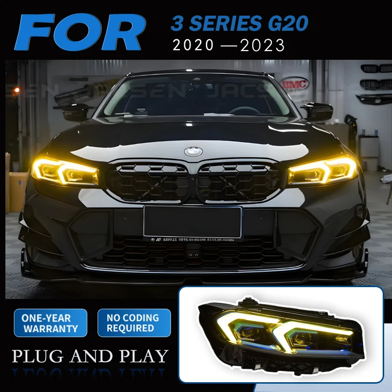 Headlight-For-BMW-G20-3-Series-LED-Headlights-2020-2023-Yellow-Daylight ...