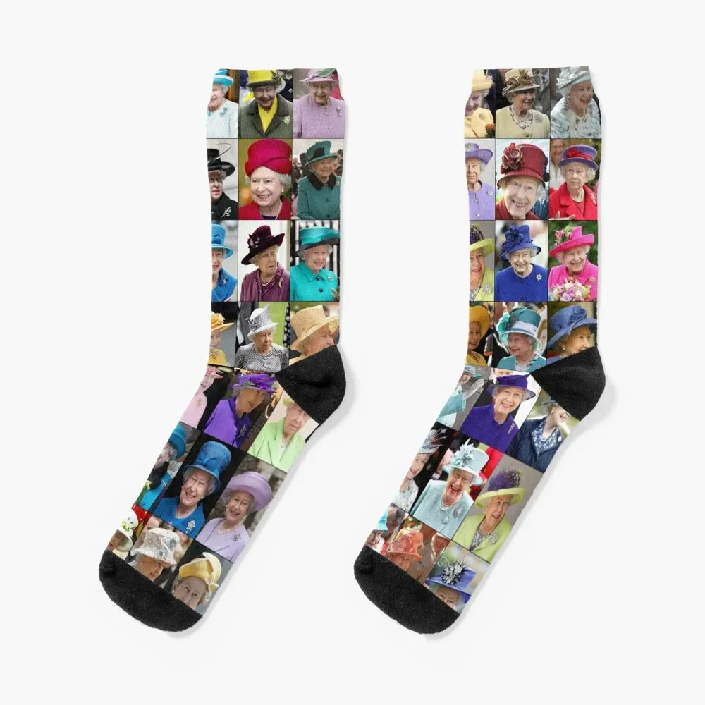 

Queen Elisabeth II Hats Socks gifts cool Crossfit Socks Women's Men's