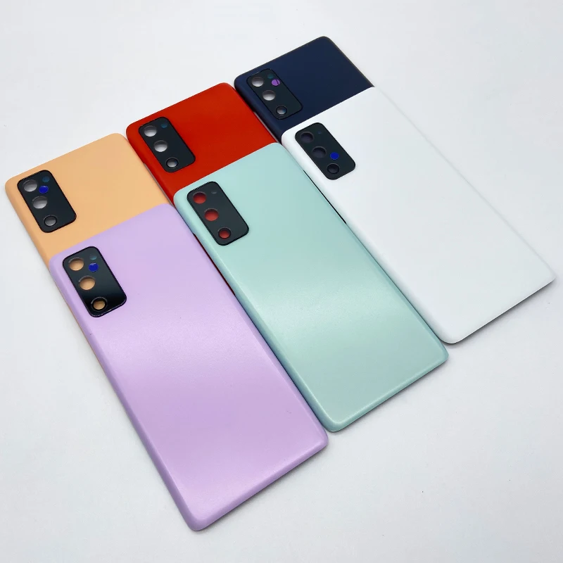 Задняя крышка батарейного отсека для SAMSUNG Galaxy S20 FE S20FE, задняя панель, корпус, запасные части с объективом камеры для S20FE G781B