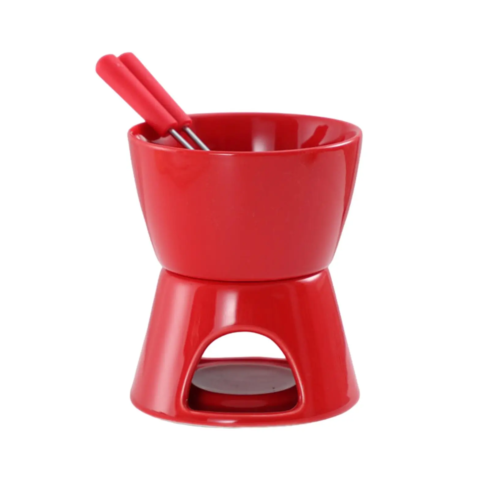 Chocolate Fondue Pot Dining Butter Warmer Tea Light Porcelain Melting Pot