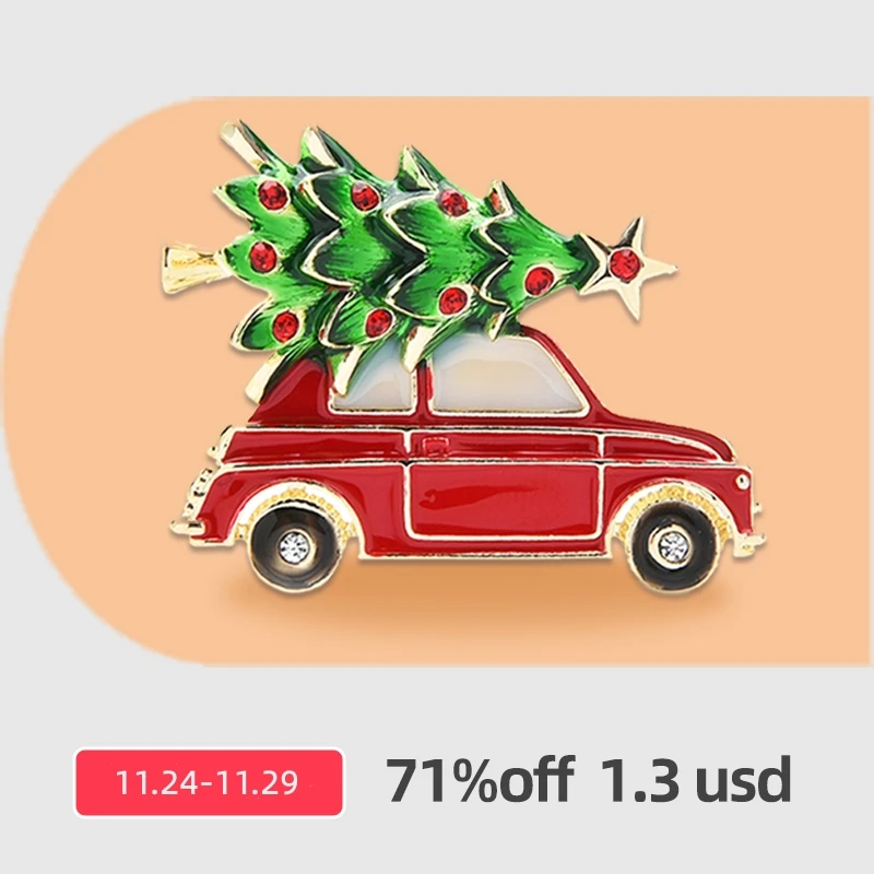 Enamel Brooches New Year Enamel Car Christmas Tree Brooch Pins For Women