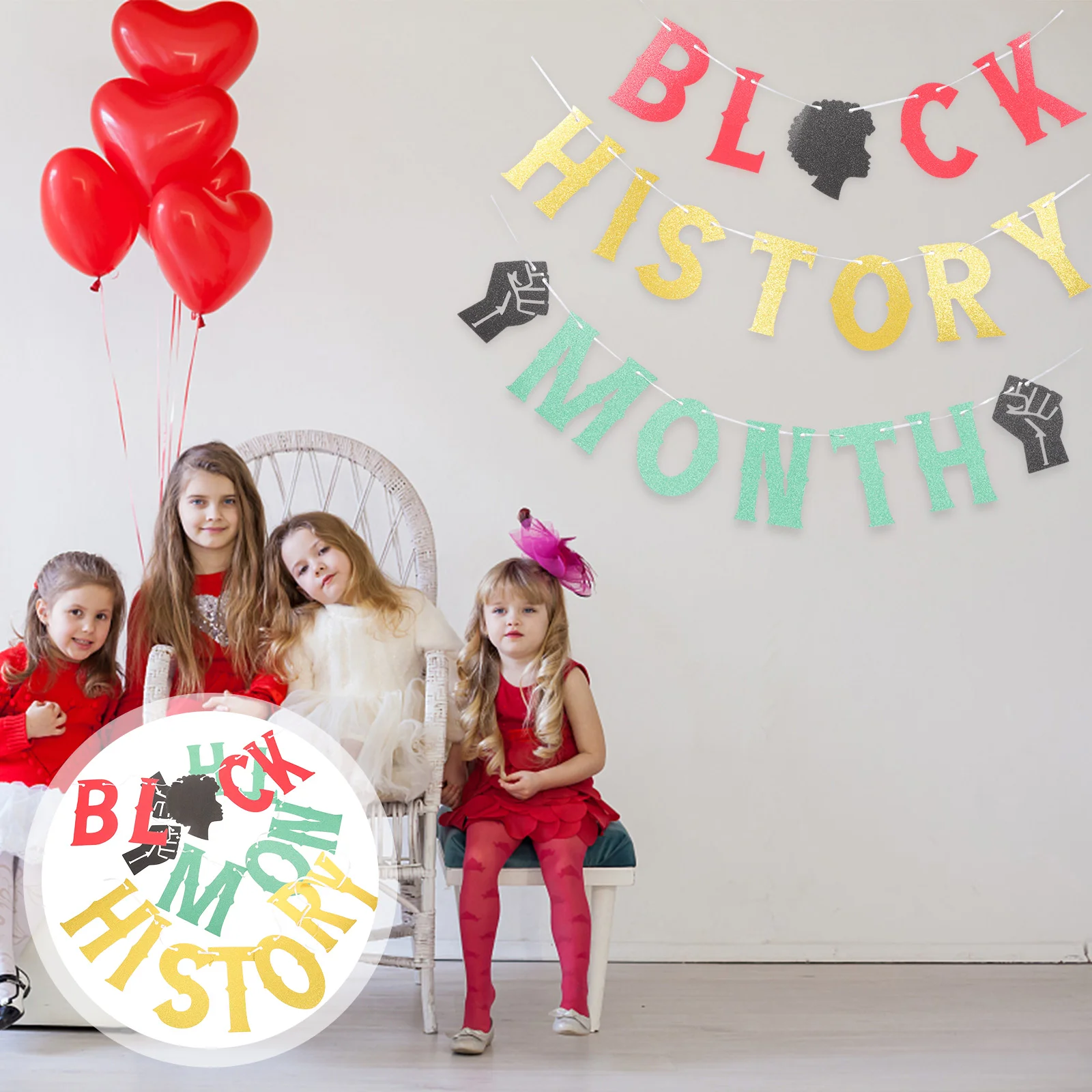 

Party Decoration Festival Black History Backdrop Bunting Decorations African American Month Flag The Banner