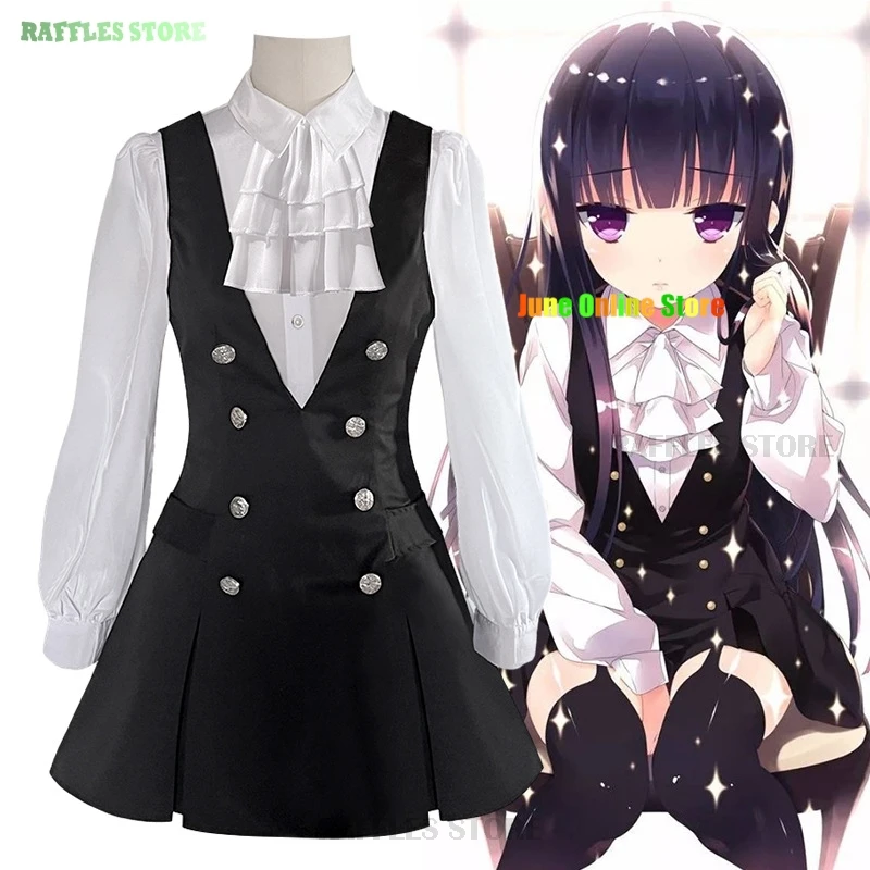 

Костюм для косплея Shirakiin Ririchiyo парик черное платье Inu x Boku Секретная служба Аниме Косплей Униформа Хэллоуин костюм для женщин