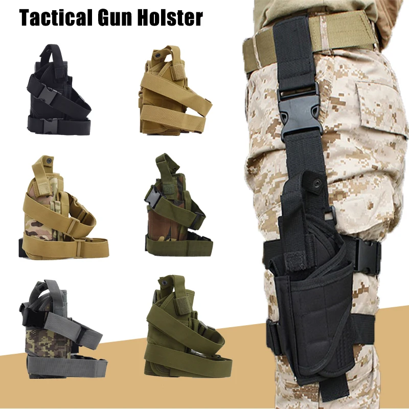 

Right Hand Military Tactical Thigh Handgun Bag Hunting Thigh Strap Holster Drop Leg Holster Fit For All Handguns Universal