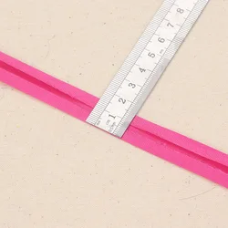 Metallic Gold and Silver Polyester Bias Tape with Cord - 15mm Width for DIY Crafts and Hemming (Rose red)
