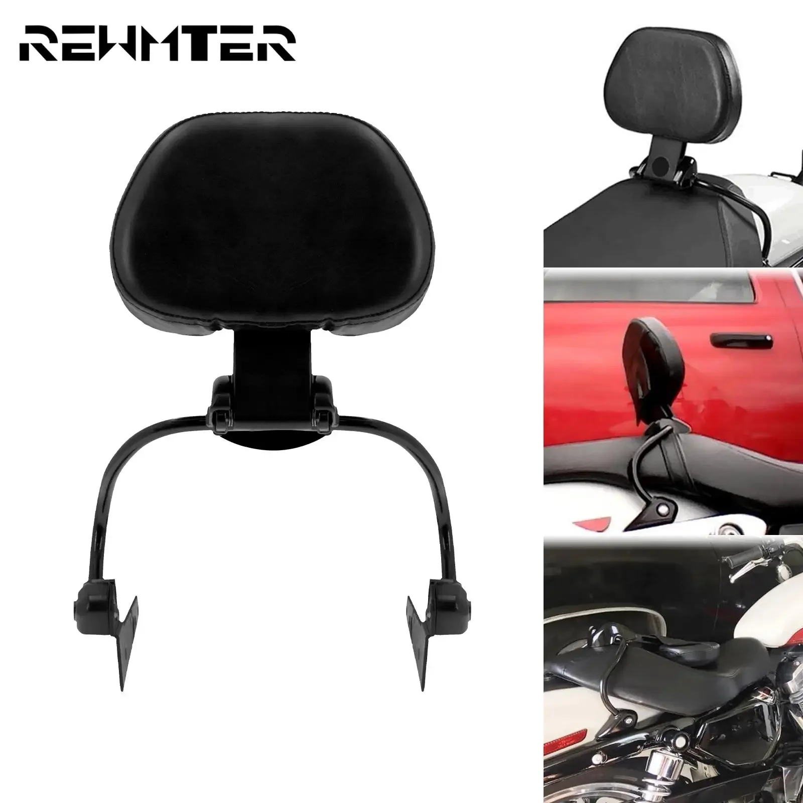 

Motorcycle Black Front Driver Rider Detachable Backrest For Harley Sportster XL 1200 883 Iron 2004-2021 Roadster Forty Eight