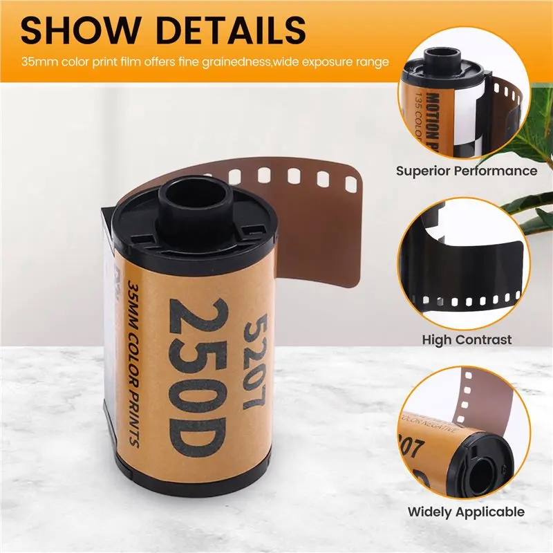 AP-2Pcs 35Mm 컬러 인화 필름 전문가용 넓은 노출 범위 ECN 2 카메라 필름 12EXP 135 카메라용
